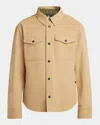 Moncler Brushed Jersey Snap-front Overshirt In Brown