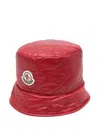 Moncler Diamond Quilted Nylon Bucket Hat In Red