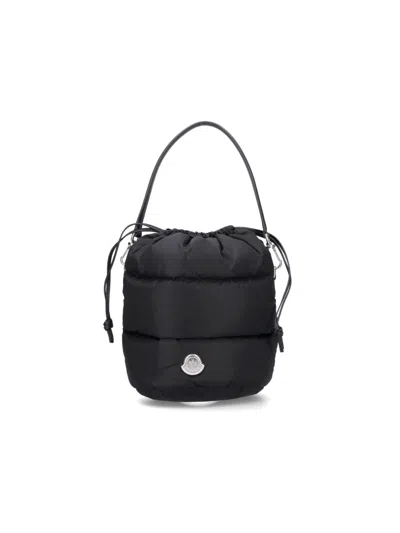 Moncler Caradoc Fabric Bucket Bag With Adjustable Strap In Black