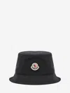 Moncler Cotton Blend Bucket Hat In Black