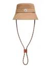 Moncler Logo Patch Drawstring Bucket Hat In Purple