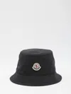 Moncler Cotton Blend Bucket Hat In Black