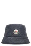 Moncler Diamond Quilted Nylon Bucket Hat In Black