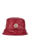Moncler Quilted Soft Texture Bucket Hat In Red