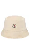 Moncler Logo Reversible Teddy Bucket Hat In Neutral