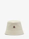 Moncler Women Ivory Polyester Blend Bucket Hat In White