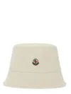 Moncler Women Ivory Polyester Blend Bucket Hat In Ivory