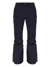 Moncler Buckle-detail Padded Trousers In Blue