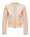 Moncler Shearling-lined Suede Down Jacket In Pink