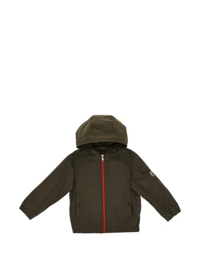 Moncler Kids' Buket Logo-patch Hooded Jacket In Green