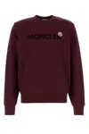 Moncler Maroon Crewneck Logo Sweatshirt In Brown