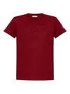 Moncler Embroidered Tonal Logo Cotton T-shirt Clothing In Red