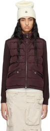 Moncler Quilted Shell And Wool Jacket In 57 Burgundy