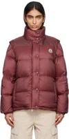 Moncler Verone Reversible Short Down Jacket In 466 Cherry