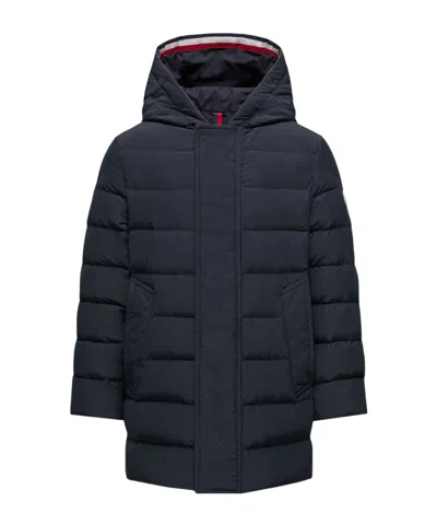 Moncler Burhan Hooded Down Jacket In Blue
