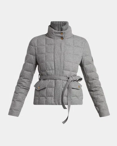 MONCLER BUSSETTES BELTED SHORT DOWN JACKET
