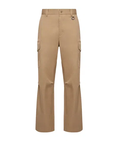 Moncler Button Detailed Straight Leg Pants In Brown