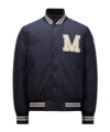 Moncler Ribbed Collar With Striped Details Jacket In Blue