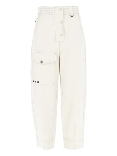 Moncler Button-fastening Trousers In Neutral