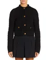 Moncler Cable-knit Cotton-blend Cardigan In Black