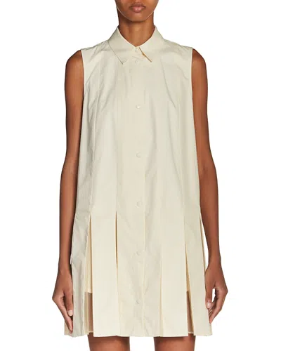 Moncler Cotton And Silk Mini Chemisier Dress In White