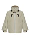 Moncler Button Hooded Jacket In Neutral