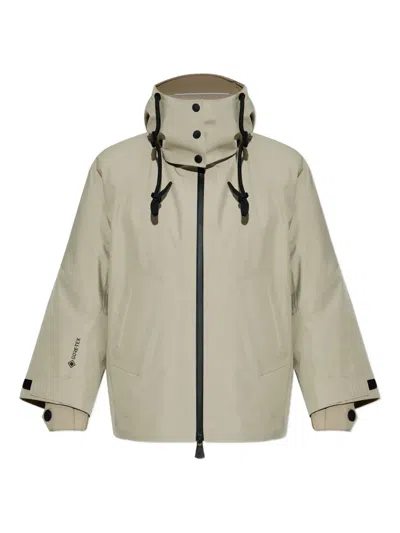 Moncler Button Hooded Jacket In Neutral