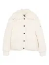 Moncler Knitwear Cardigan With High Collar And Pockets In White