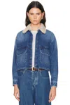 Moncler Button Up Jacket In Blue