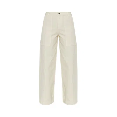 Pre-owned Moncler Button Zipper Closure Straight Leg Trousers 'light Beige' | Tan | Women's Size 38 In Brown