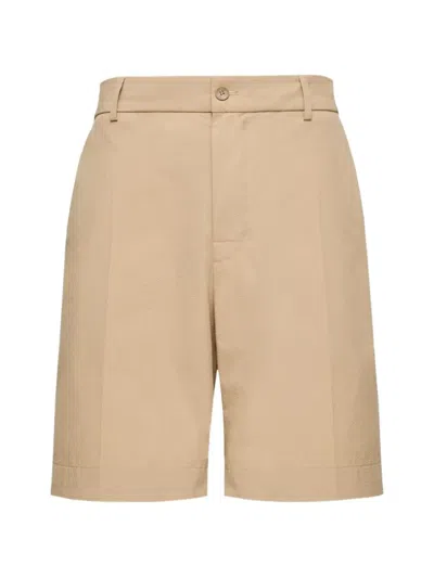 Moncler Buttoned Casual Shorts In Nude