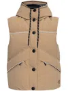 Moncler Arolla Hooded Appliquéd Quilted Shell Down Vest In Neutrals