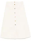 Moncler High-waisted A-line Skirt Patch Pockets In White