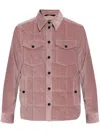 Moncler Paulet Corduroy Down Shirt Jacket Pink In Pink