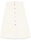 Moncler High-waisted A-line Skirt Patch Pockets In Neutrals