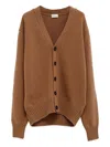Moncler Buttoned V-neck Cardigan In Brown