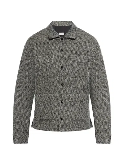 Moncler Button-up Pocket-detail Shirt Jacket In Gray