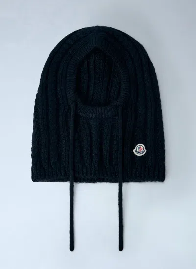 Moncler Cable Knit Balaclava In Black