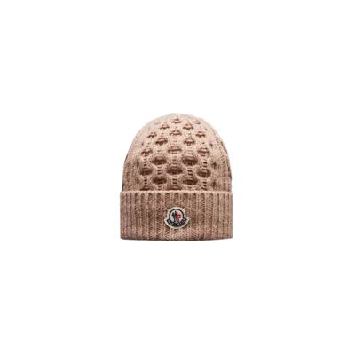 Moncler Bonnet Point Torsade In Brown