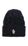 Moncler Cable Knit Beanie In Black