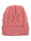 Moncler Light Pink Logo Beanie Hat In Pink