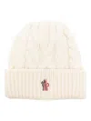 Moncler Cable-knit Beanie Hat In White