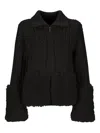 Moncler Cable-knit Cardigan In Black
