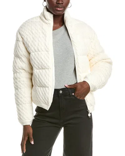 Moncler Cable Knit Down Jacket In Neutral