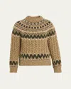 Moncler Cable-knit Fairisle Sweater In Sand