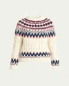 Moncler Cable-knit Fairisle Sweater In White