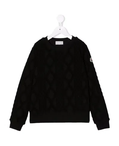 Moncler Cable Knit Jumper In Black