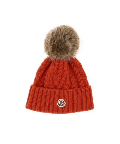 MONCLER CABLE-KNIT POM-POM BEANIE