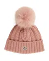 Moncler Cable Knit Pom-pom Hat In Pink