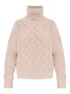 Moncler Cable-knit Sweater In Pink